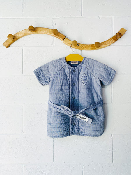 Bobo Choses Dusty Blue Quilted Dress, 2-3 years