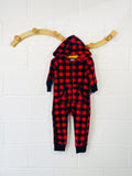 Buffalo Check Hooded Plush Jumpsuit , 2 years