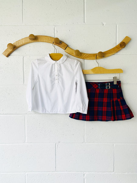 Jacadi Plaid and Button Up Outfit, 3T