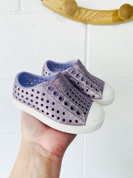 Purple Sparkle Jefferson Slip Ons, size 5 (C5)