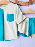 Green Two-Tone Summer Set, 2-3 years