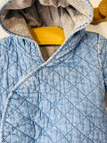 Chambray Quilted Bear Bunting, 6-12 months