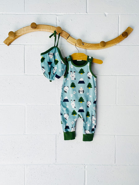 Wilderness Romper and Bonnet, 3-6 months (62/68)