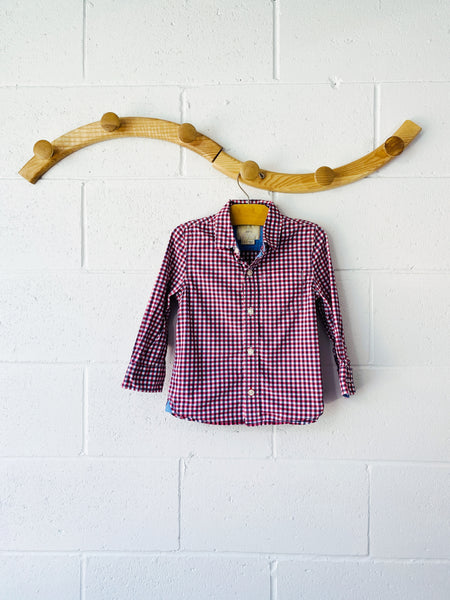 Gingham Check Button Up Shirt, 3-4 years
