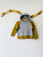 mini mioche x Heart & Habit Grey + Mustard Hoodie, 2 years