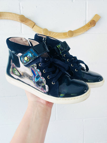 Jacadi Navy Patent Sneakers, youth size 3