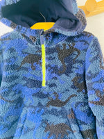 Blues + Greens Patterned Fleece Pullover, 6 years
