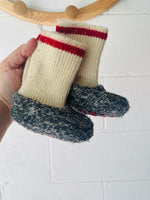 Grey + Cream Slipper Socks, size 3