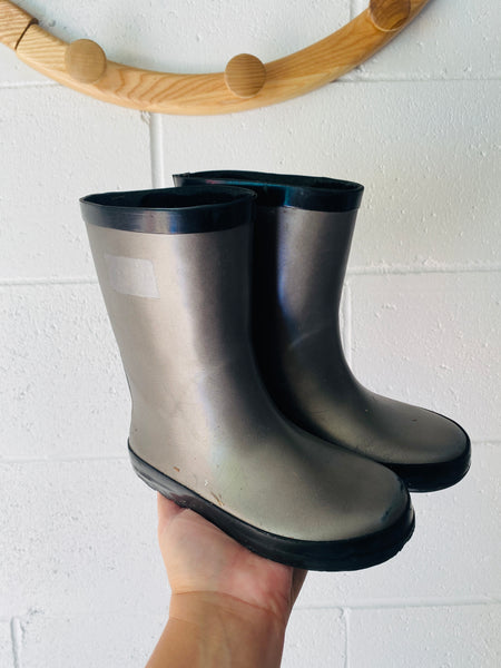 Pewter Rubber Boots, size 11