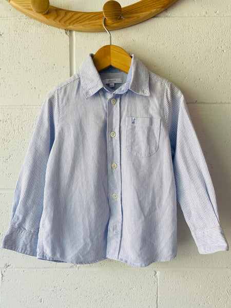 Jacadi Pinstripe Button Up Shirt, 4 years