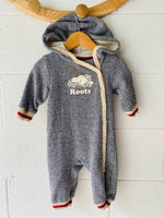 Heather Grey Hooded Romper, 3-6 months (SM)