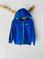 Royal Blue and Lime Swoosh Hoodie, 4 years