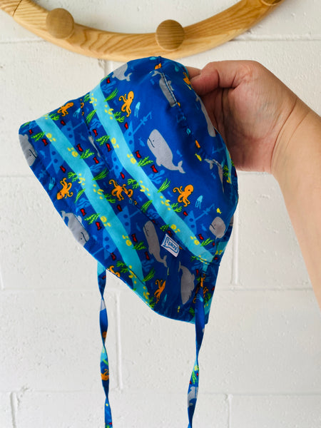Reversible Whale Sunhat, 2 years
