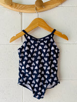 Navy Heart Bathing Suit, 6-12 months
