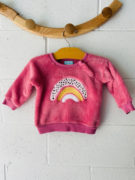 Fuzzy Rainbow Sweatshirt, 12 months