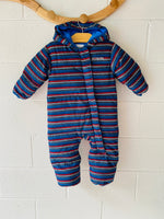 Blue + Red Striped Puff Snowsuit, 12-18 months