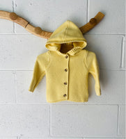 Yellow Hooded Cardigan, 6-12 months