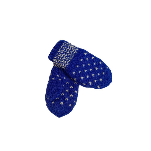 Blue and White Mittens, 3-4 years