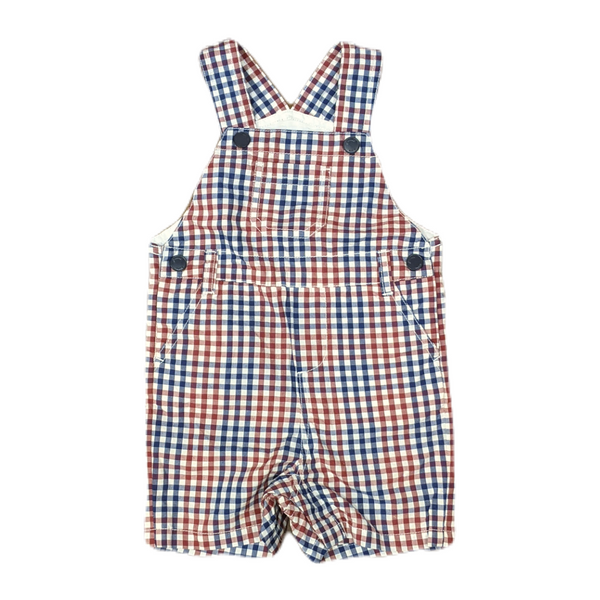 Jacadi Red + Blue Check Shortalls, 12 months