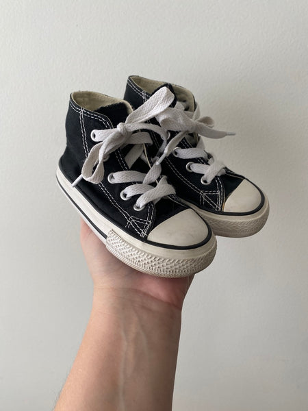 Black and White All Star Classic High Tops, size 6