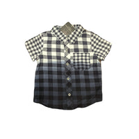 Ombre Check Short Sleeve Button Up, 12-18 months