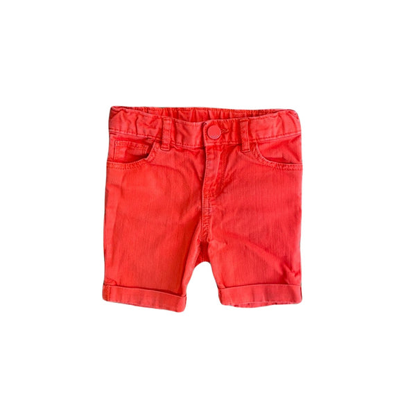 Red Denim Shorts, 18-24 months
