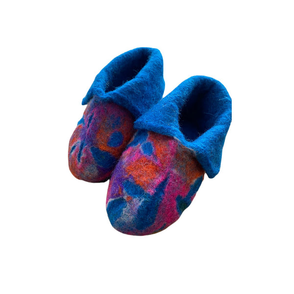 Colourful Felted Wool Booties, size 6