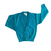 Vintage Teal Button Up Cardigan, 6 years